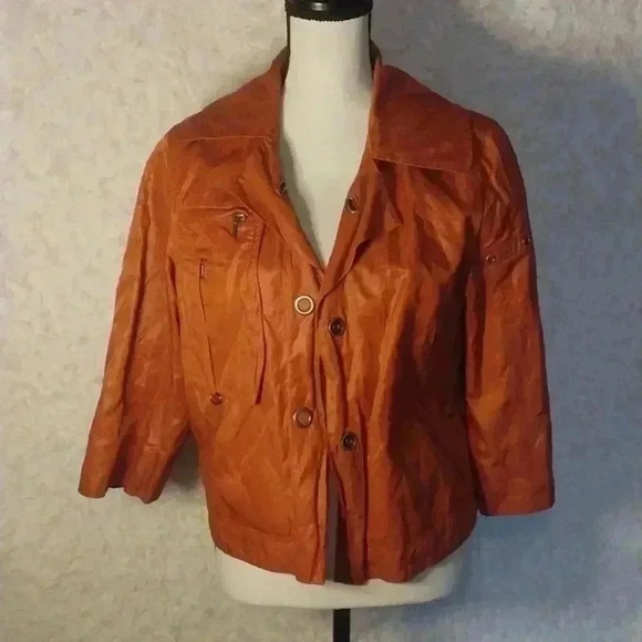Chico's Rusty Orange Jacket Size 1 - Picture 1 of 7